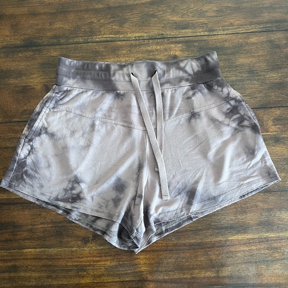 JoyLab‎ Women's Tie Dye Elastic Waist French Terry Shorts in gray Size S